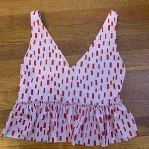 Kortni Jeane V Neck Peplum top. Dashing Pink